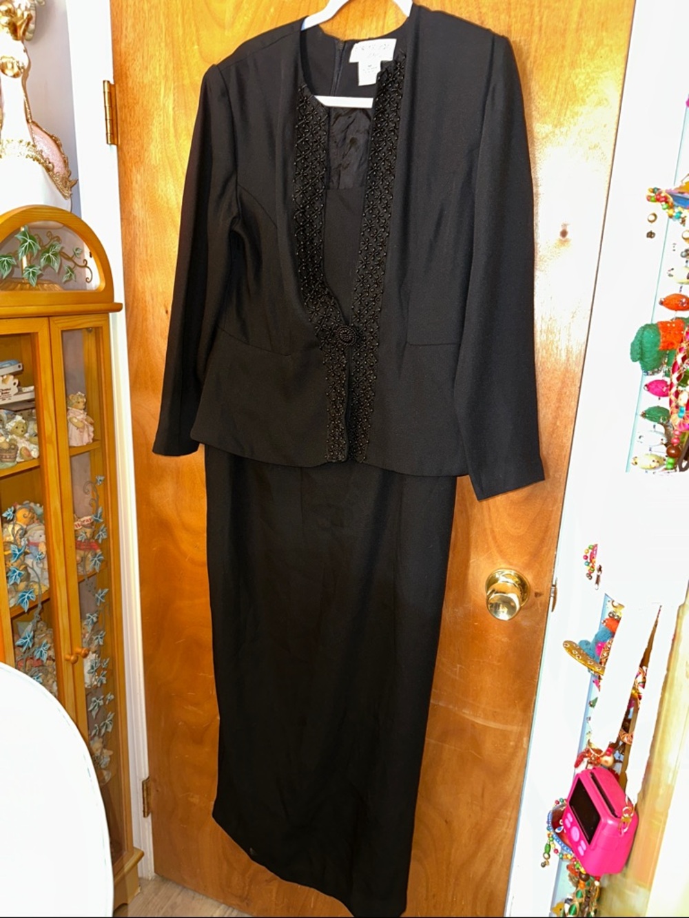 Black Beaded Trim blazer dress